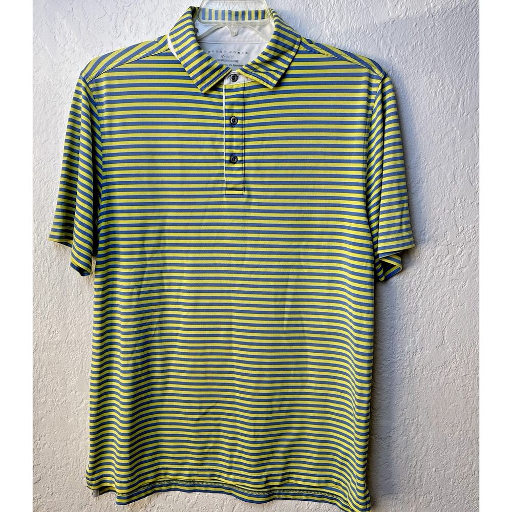 Bobby‎ Jones Men X-H20 Golf Polo Lg Blue Green Striped Performance Shirt Casual